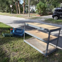 CURB ALERT, FREE(garage Shelving, Beach Toys)