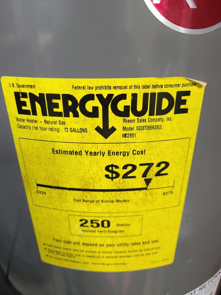 Rheem 38 Gallon Natural Gas Water Heater for Sale in Hemet, CA - OfferUp