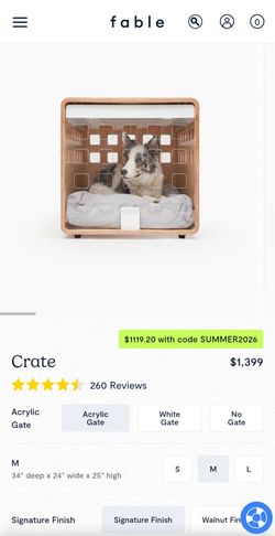 Fable dog crate