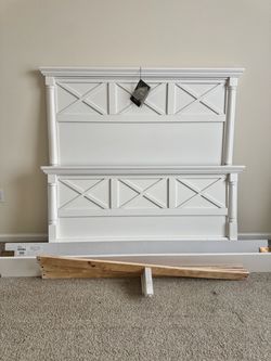 Signature Design by Ashley White Full Platform Bed + nightstand 200