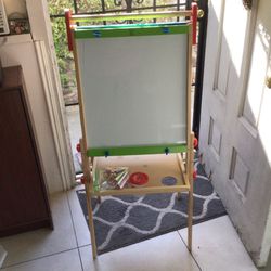 Chalkboard/whiteboard Easel With Chalk And Dry Erase Board Marker