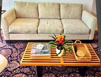 Light Gray 3-Seat Upholstered Sofa
