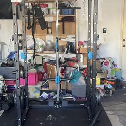 Power / Squat Rack,  With Cables & Adjustable Bench