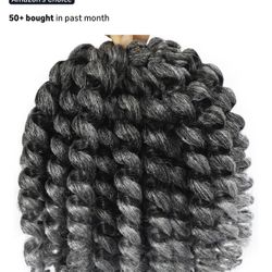 Enhance your style with Synthetic Jamaican 8” to 14 inch stretch Bounce Crochet Hair Extensions. These gray extensions offer a natural look with pre-l
