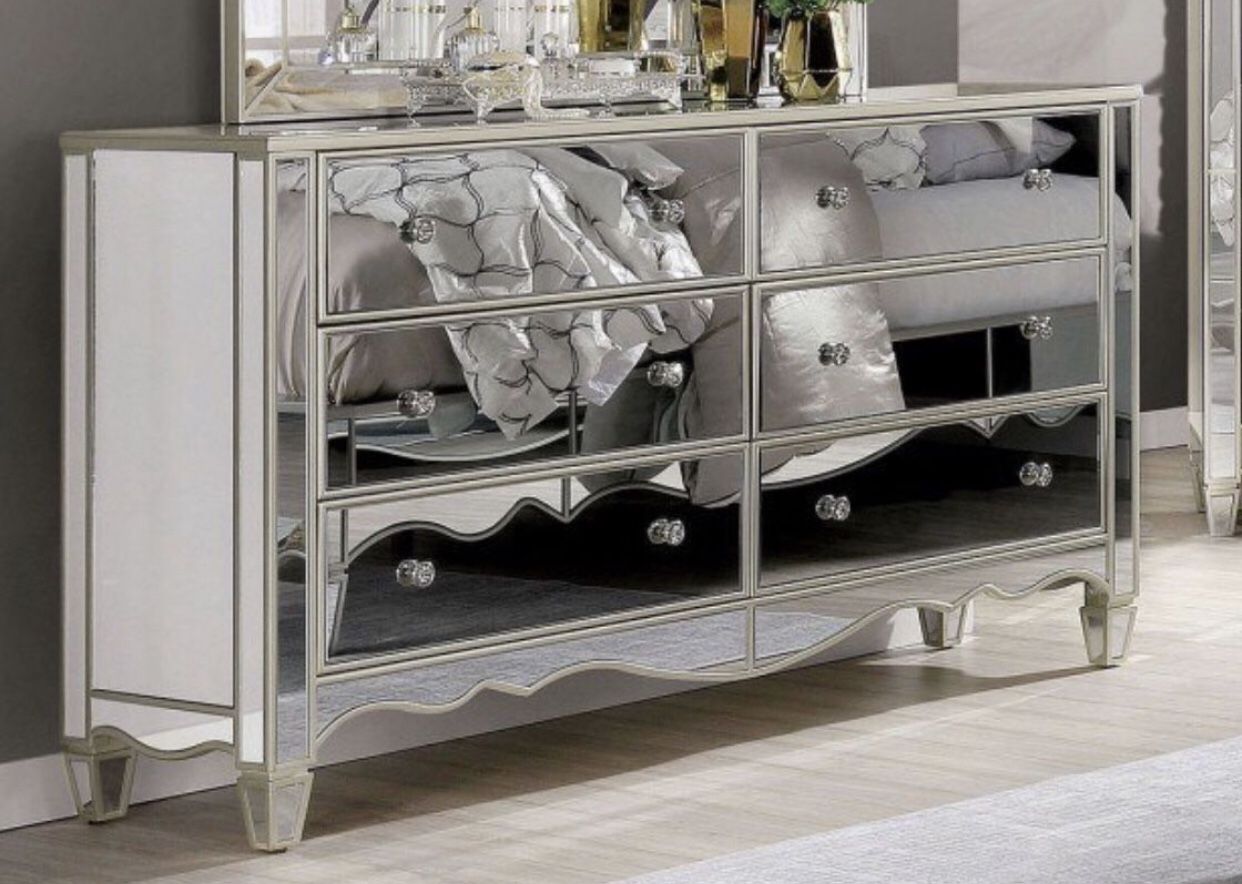 Silver Mirrored Dresser Brand New In Box