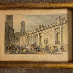 Antique Framed East Front of the Bank of England 1828 Print Shepherd & Wallis