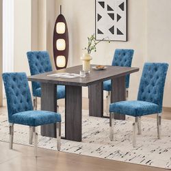 Set of 4- Blue Dining Chairs