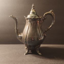 From Ebay VTG Silverplate Baroque Rococo By Wallace Antique Ornate Coffee Tea Pot #282