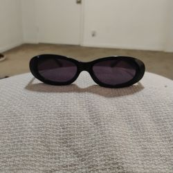 Corlin Louis Black Black Slim Oval Sunglasses