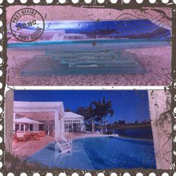 Glass platter with beautiful scene