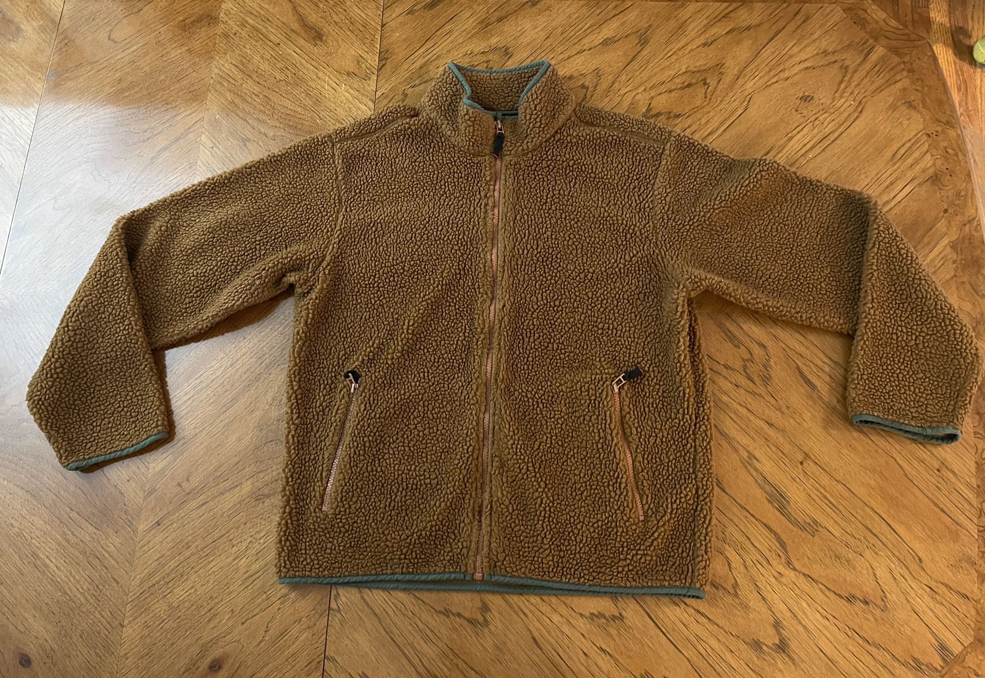 BDG Urban Outfitters Front Zip Brown Fleece Jacket - Medium - 2 Front Pockets
