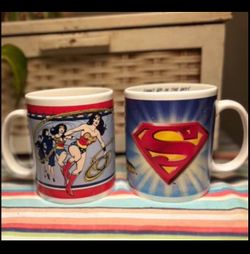 DC Comic Wonder Woman & Superman Coffee Mugs