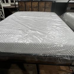 Queen Gel Memory Mattress And Bed Frame For $550. Financing Available
