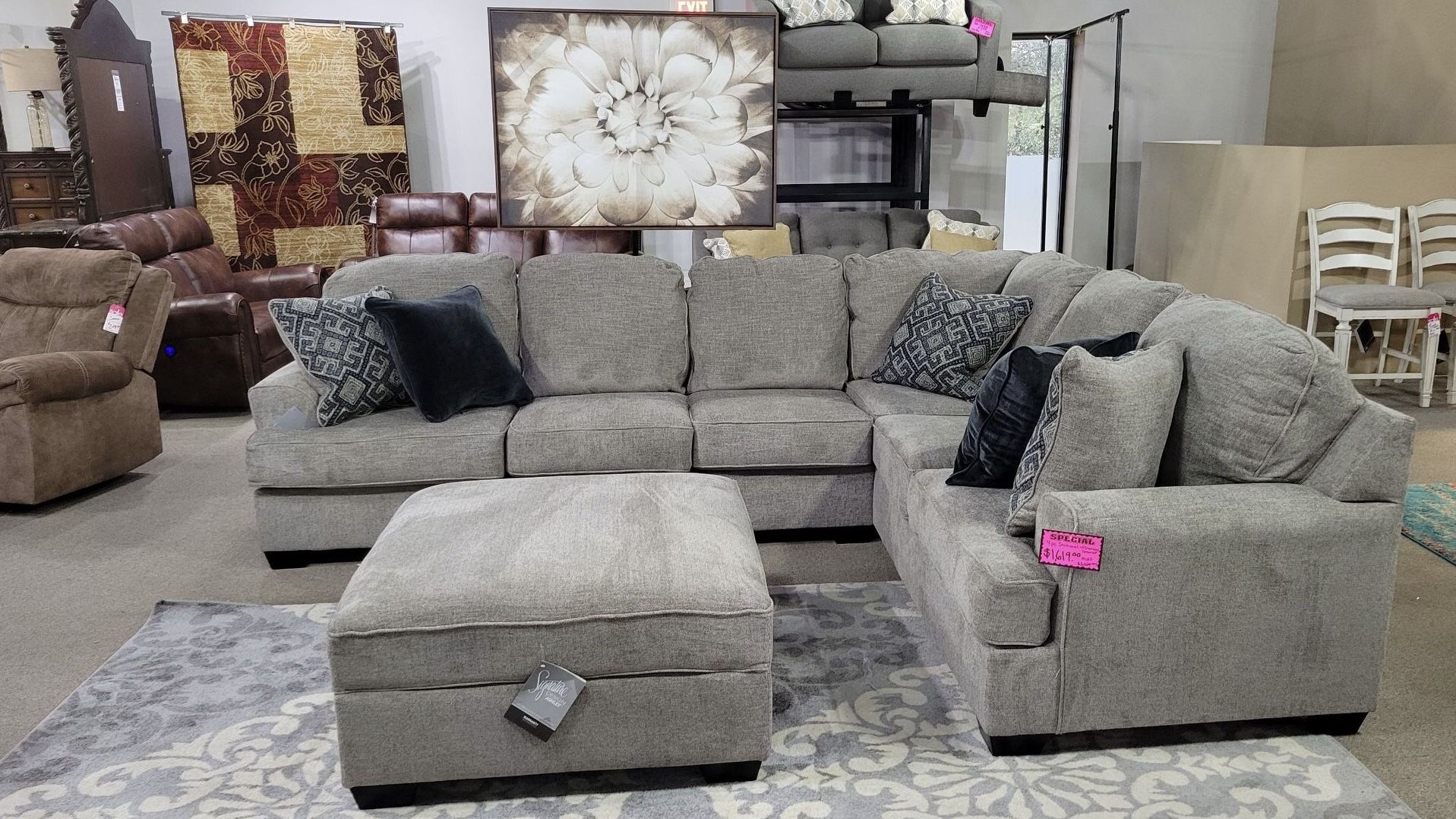 New Sectional w/ Storage Ottoman 