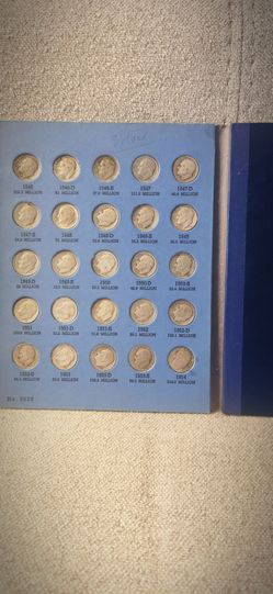 Silver Roosevelt dimes.