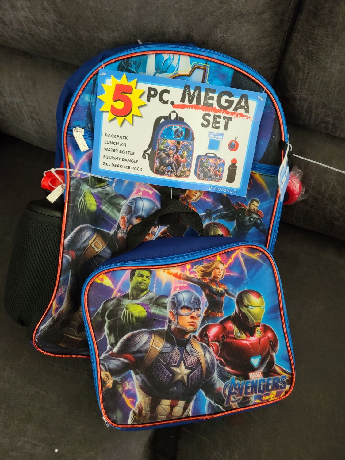 Avengers 5 piece Backpack Set