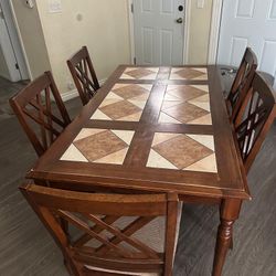 Wooden Table With 6 Chairs