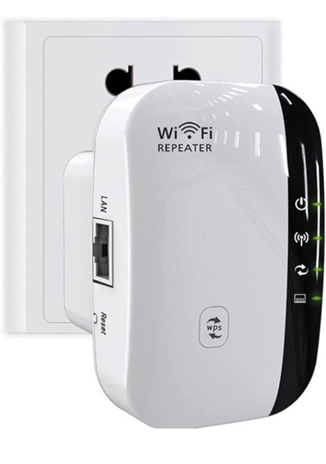 300Mbps WiFi Extender Signal Booster, Wireless Dual-Band Network Repeater, with Ethernet Port, 1-Tap Setup Access Point,Covers Up to 2640 Square Feet,