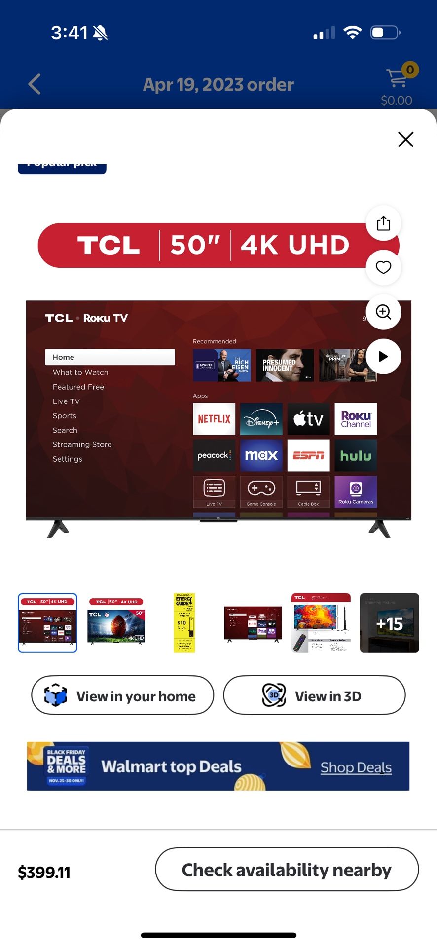 TCL 50inch 4K UHD TV 2023 model