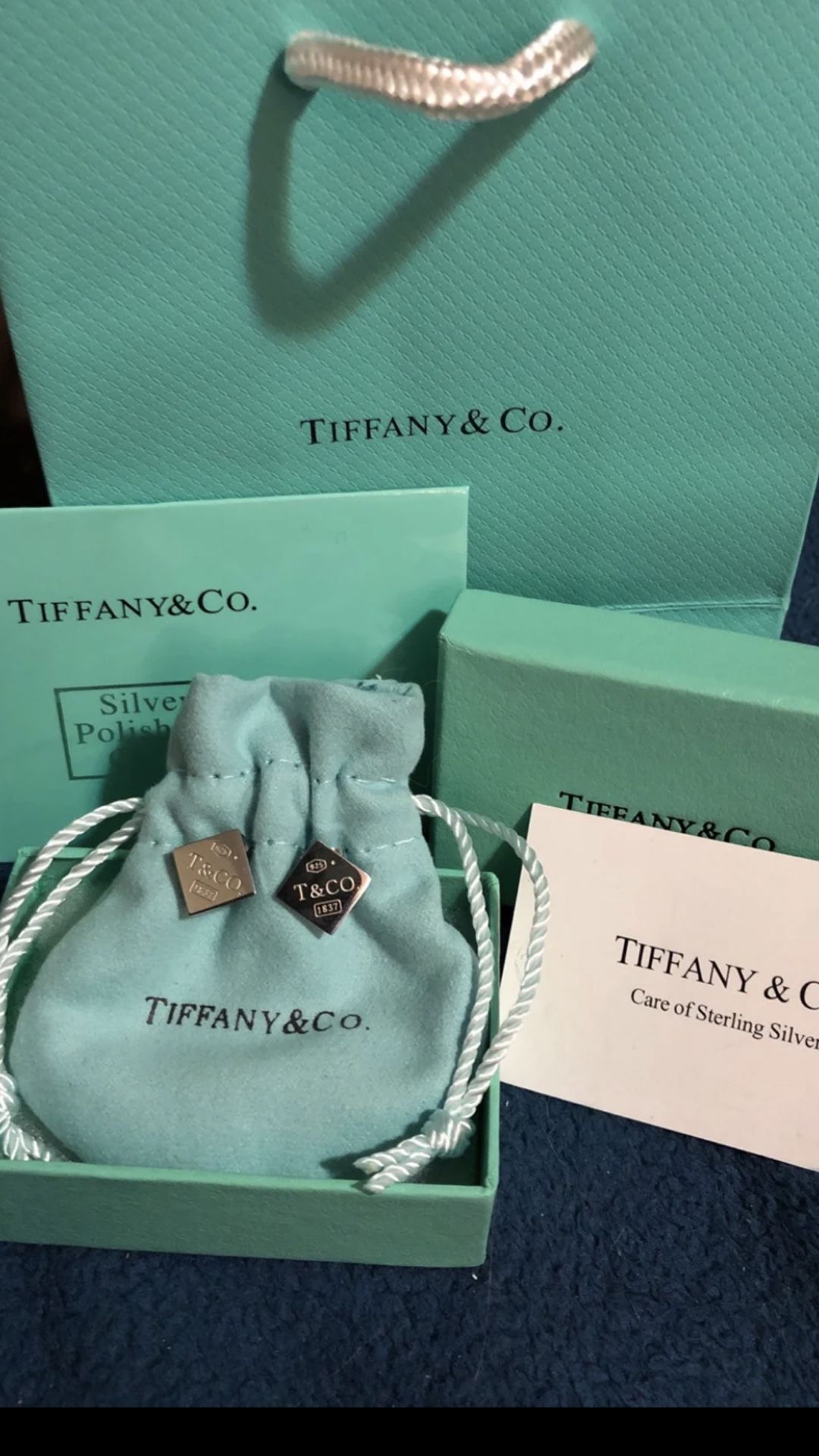 Tiffany & Co. “T & Co. Square stud earrings” Silver 925