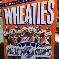 DALLAS COWBOYS 1995 Super Bowl XXX Champions Wheaties cereal box never opened