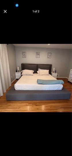 King bed frame without mattress