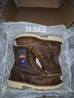 THOROGOOD 💯 LEATHER 8"MOC STEEL TOE LACE UP BOOTS