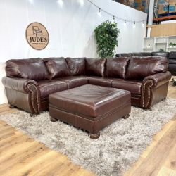 Free Delivery Ashley Furniture Leather Sectional with Ottoman Retail $3,200!