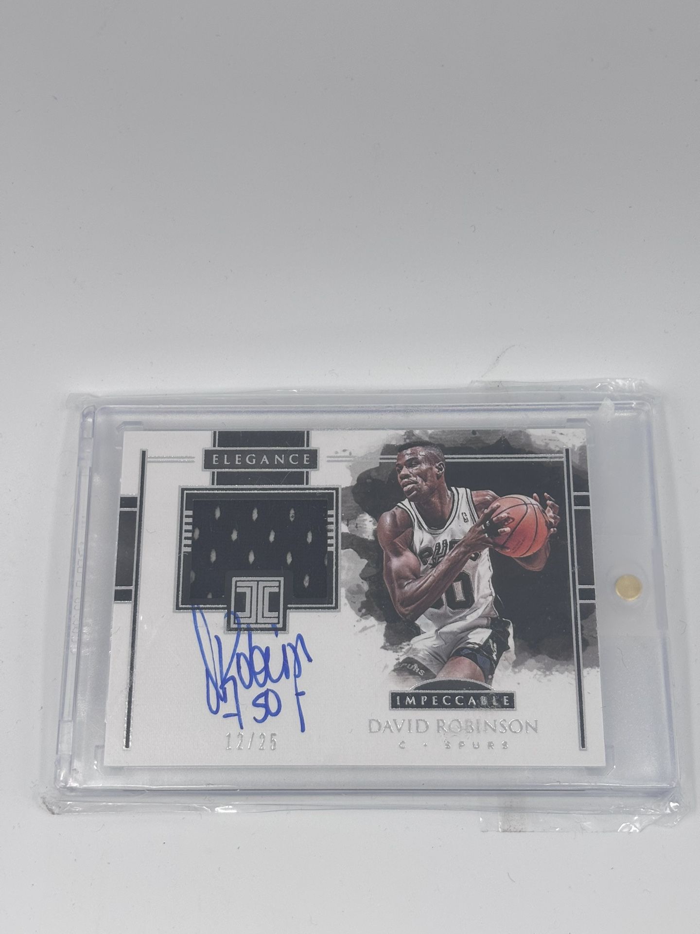 David Robinson Autographed With A Jersey Patch