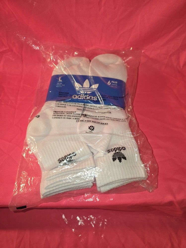 White Adidas Socks