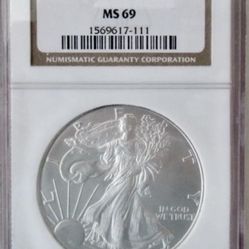 1996 MS 69 Silver Eagle Key Date