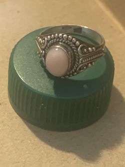 Pink Opal Sterling Ring Size 6