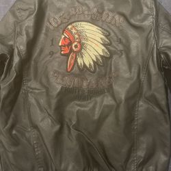 Native Indian motorcycle leather jacket