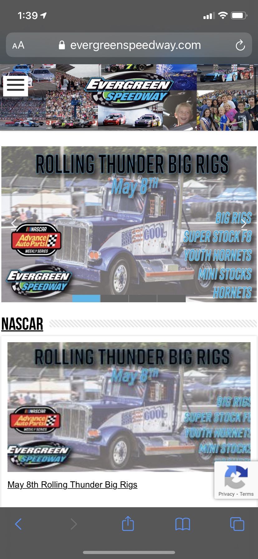 Evergreen speedway TONIGHT