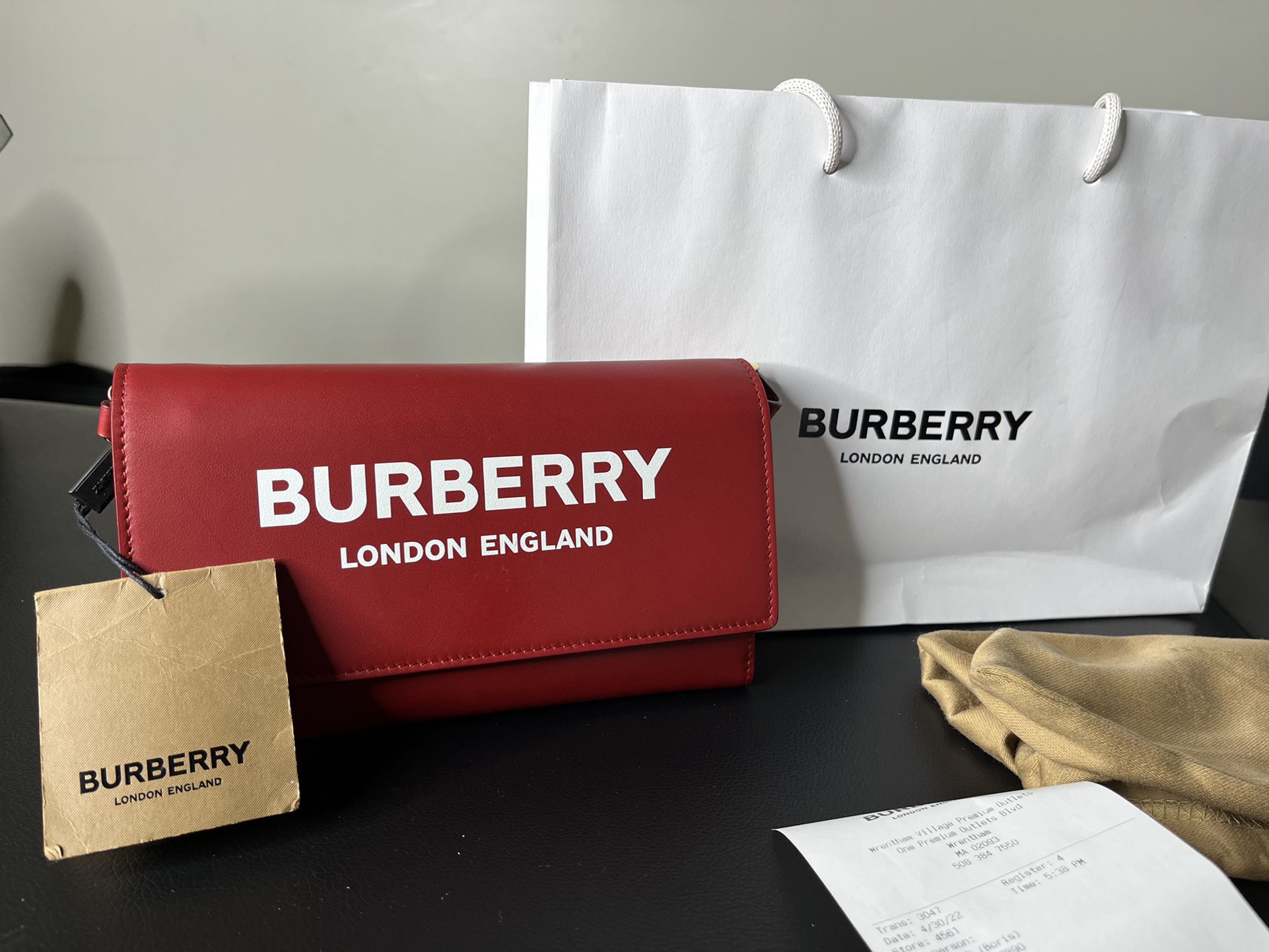 Burberry Red Bag Brand New Never Used 