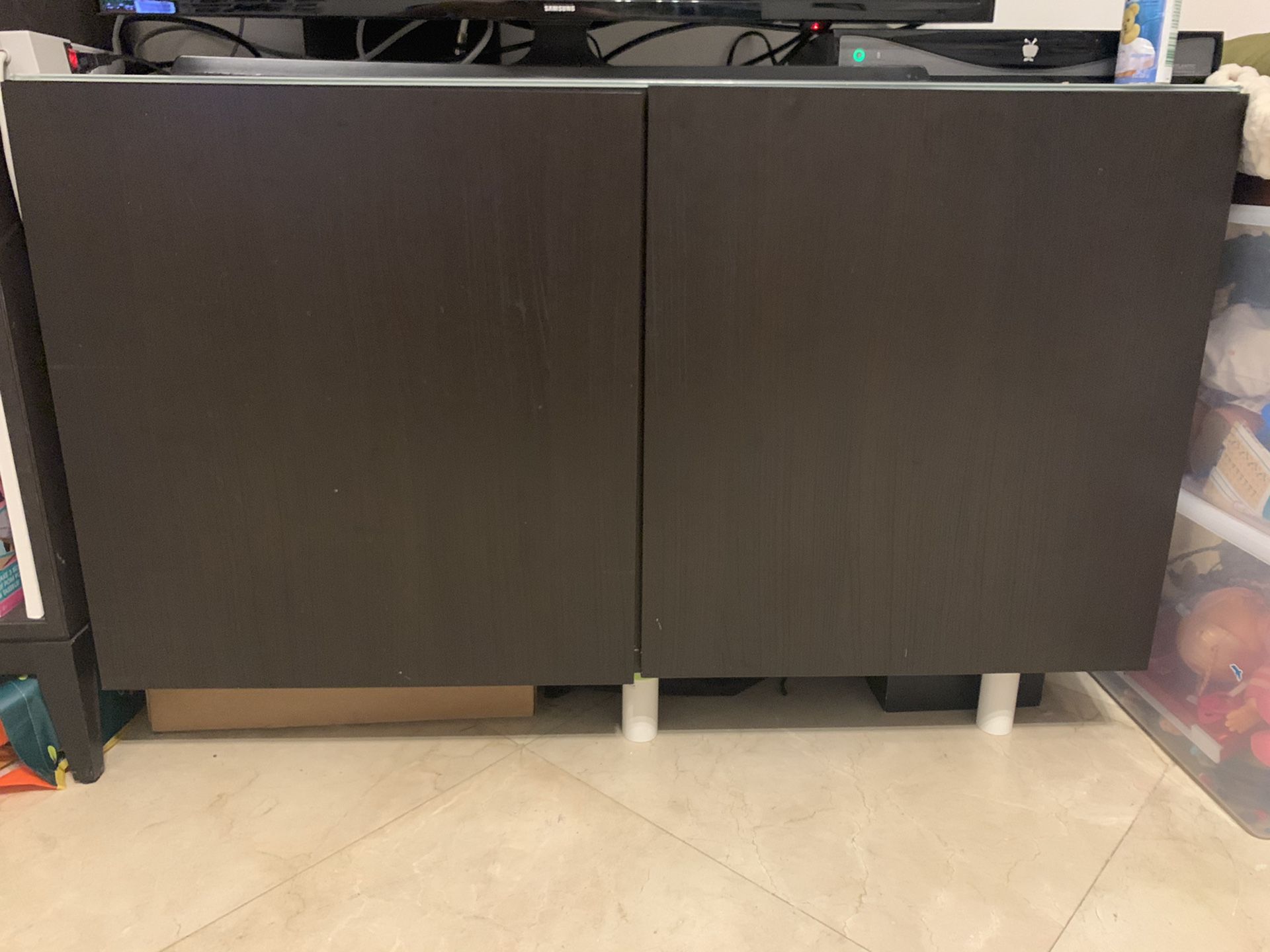 TV stand unit with doors, storage