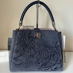 Kate Spade Phoebe Suede Embroidered Medium Top Handle Bag