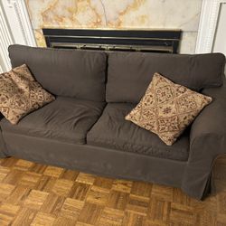 Brown Couch W/ Pullout Full Bed