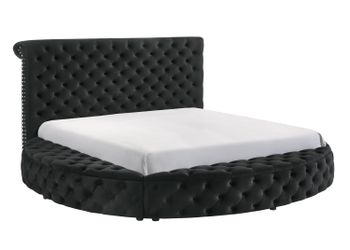 Black Round Storage Bed - Queen Size
