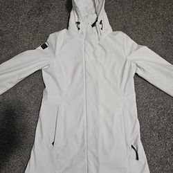 DKNY White Hooded Parka Women’s Small Winter Coat