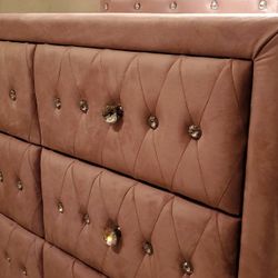 Glamorous Pink Fabric Bed With A Crystal Tuft Comes In Size Twin & Full Headboard 46" H Only A Few Of Each Size Available Order Now!!! Kids Furniture 