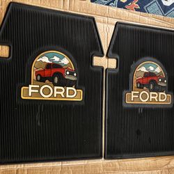 Vintage Ford Truck  Rubber Floor Mats  plasticolor Rare 1970s