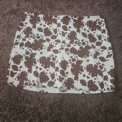 Brown Cow Print Skirt