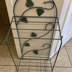 Green Furniture Metal Free Towel Rack Stand with Shelf, 
