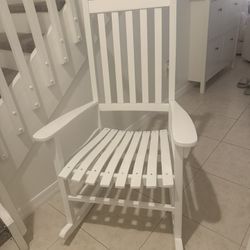 White Wooden Rocking Chair 