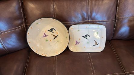 Halloween serving bowl and tray