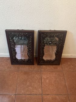 Wood frame mirrors