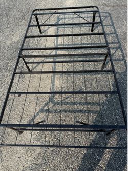 Black metal folding twin bed frame