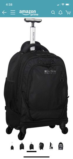 Kenneth Cole Reaction 17" Polyester 4-Wheel Laptop Backpack, Black