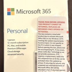 Microsoft Office 365  Personal Suite 12 Month Subscription 
